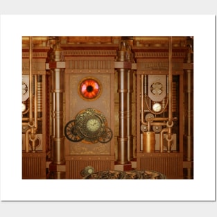 Steampunk design, clocks and gears Posters and Art